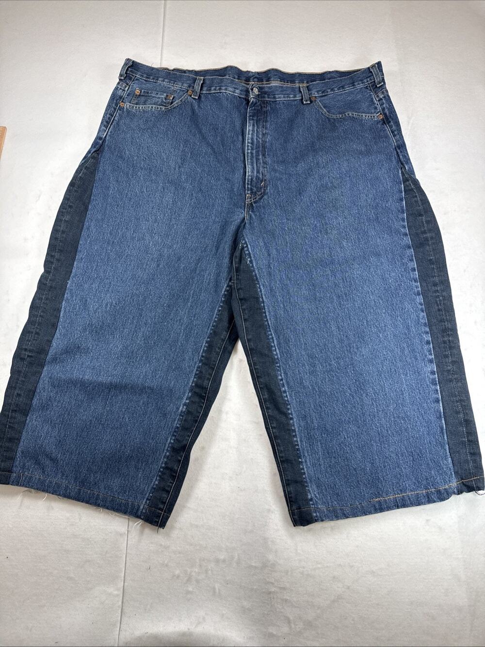 Custom Reworked Levis 550 Jorts Mens 50 Reconstructed Baggy Wide Leg Y2K Skater